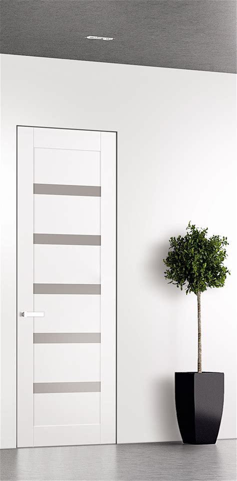 Interior Door Leora Vetro Snow White Double Frameless