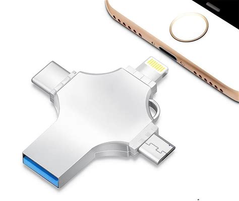 USB Flash Drive Photo Stick 64GB - 4 in 1 USB 3.0 High Speed Thumb Drive Memory Stick Portable Jump Drive Storage Device For iPhone/ipad/computer/lap