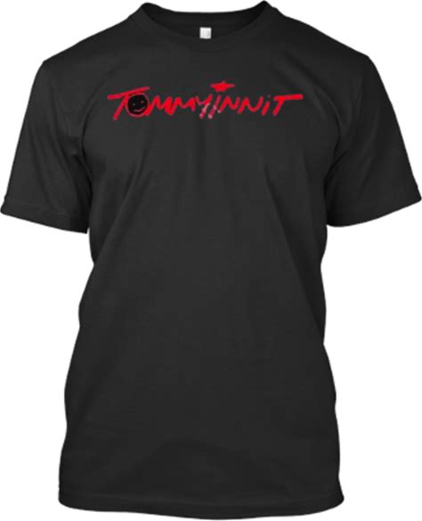 Tommyinnit Signature With Star And Smile Icon In Red T-Shirt
