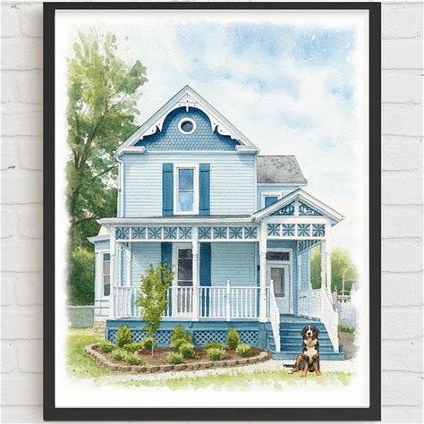 Custom Watercolor House Portrait, Our First Home Sign, Personalized Home Sweet Home Gift, Housewarming Gift, First Home Keepsake 12187IE0