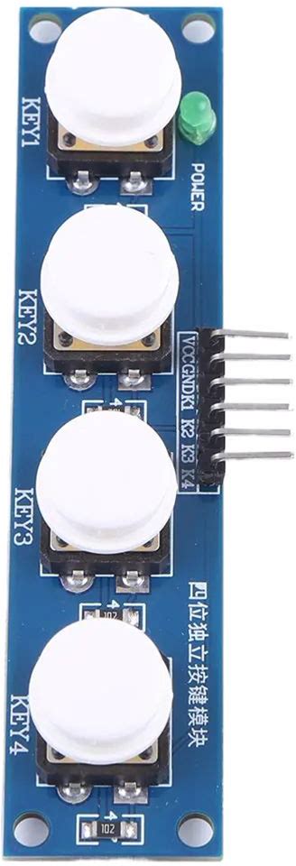 4 Buttons Touch Button Module With Hat & LED Indicator Keypad Module High Level Output For Arduino