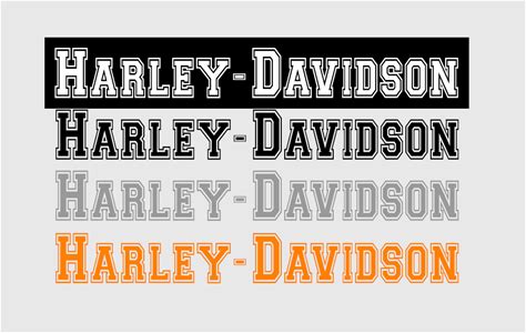 Harley Script Davidson LETTERMAN Vinyl Decal PICK SIZE & COLOR FREE S/H