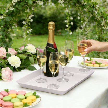 Plastic Serving Tray Party Platter Food Serving Trays For Cakes Snacks Barbecue Reusable & Disposable Tableware Lightweight And Portable For Banquet Picnic Outdoor Use