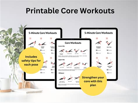 Core & Abs Exercise Challenge, Abs And Core Exercises Printable PDF, Core, Abs Workout Guide, Core Yoga Exercises, Flat Belly, No Equipment