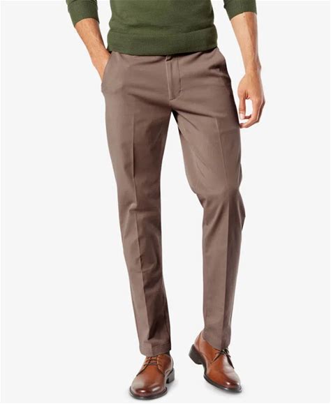 Men's Workday Smart 360 Flex Slim Fit Khaki Stretch Pants In Dark Pebble