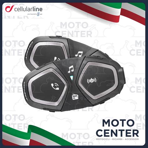 Pair Intercom Interphone CELLULAR LINE Connect Speaker HD 40 mm Helmet