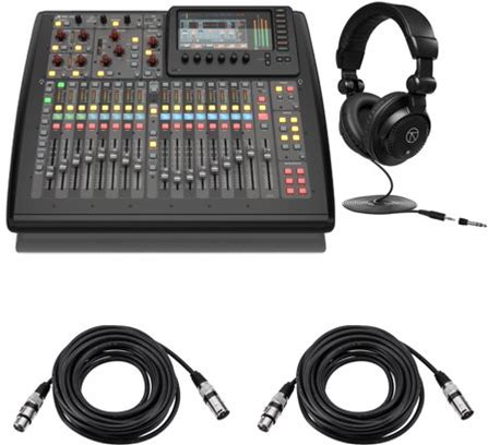 Behringer X32 Compact 40-Input 25-Bus Digital Mixing Console Bundle With TAPH100 Headphones And 2X 25 XLR Mic Cable