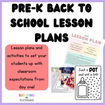 First Week Of School Preschool Lesson Plan- For Prek, 4K And 3K