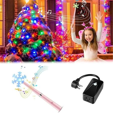 Christmas Wand Tree-Shaped Light Controller - Red & White Striped With Glowing Golden Star, Dual-Use As Desktop Decoration & Handheld Controller For C