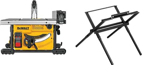 DEWALT DWE7485WS 15 Amp Corded 8-1/4 in. Compact Jobsite Tablesaw With Compact Table Saw DW7451 Stand