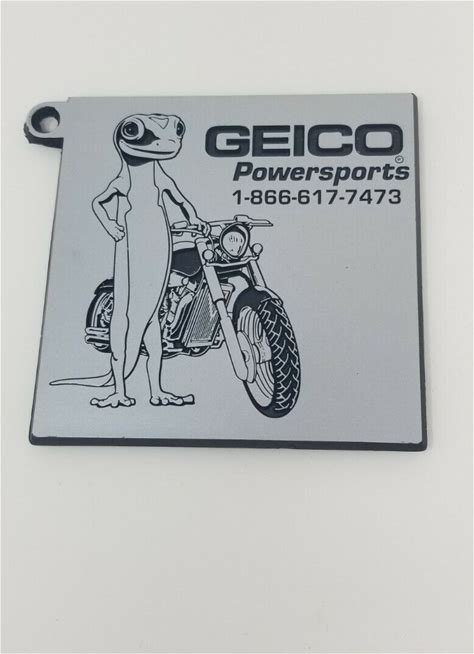 GEICO GECKO MOTORCYCLE COASTERS Silver Plastic Engraved 4 1/4 Sq NEW
