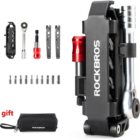 ROCKBROS ROCKBROS Portable Bicycle Repair Tool Kit Multi-Function Ratchet Wrench Tools Set With Quick Release Socket Tire Lever Screwdriver Spanner