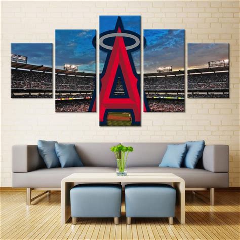 Los Angeles Anaheim Stadium Sport 5 Panel Canvas Art Wall Decor Luxury Multi Canvas Prints, Multi Piece Panel Canvas Gallery Art Print