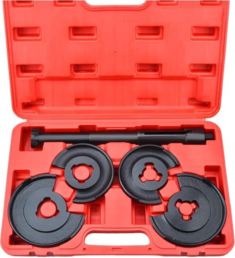 Hyjian 5Pc Coil Spring Compressor Telescopic Repair Tool Kit Strut Tool Compatible With Mercedes Benz W123 W124 W202