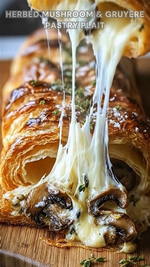 Mushrooms sautéed until golden. Add garlic, thyme, Gruyère. Bake at 400°F for 22–25 minutes until flaky, buttery, deeply savory, and melty in the center. Ingredients ➤ 3 cups sliced cremini or button mushrooms ➤ 2 tablespoons unsalted butter ➤ 2 tablespoons olive oil ➤ 2 cloves garlic, minced FULLL Recipe in First Cօʍʍеոτ 👇👇👇 | Nessy Recipes