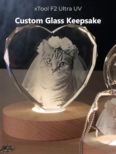 ✨ Turn memories into magic — inside the glass. 💎 xTool F2 Ultra UV doesn’t just mark the surface… it puts the design inside the glass, floating like a 3D memory. Pets. People. Milestones. Forever preserved. 🐾❤️ No cracks. No heat marks. Just cold-processed clarity — clean, crystal-sharp detail. 👉 Tap the link in bio to see what UV can really do. #xTool #xToolMade #xToolF2UltraUV #UVLaser #PersonalizedGifts #CustomMade #SmallBusinessTools #FYP