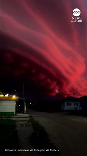 Dramatic red skies over Russia