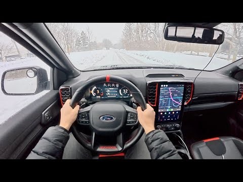 2024 Ford Ranger Raptor - POV Winter Driving (Binaural Audio)