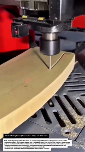 CNC Wood Routing Process | Precision Curve Cutting with CNC Machine.