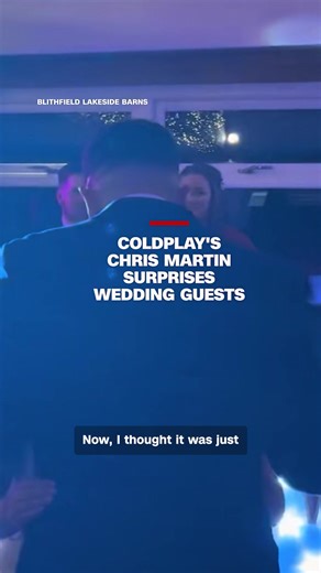 Coldplay's Chris Martin surprised a couple at their wedding after the groom's mother reached out to Martin for a video message. Instead, the musician showed up in person and performed for their first dance. #cnn #news