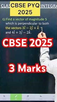 Q) Find a vector of magnitude 5 which is perpendicular to the vectors 3𝑖 −2𝑗 +𝑘 and 4𝑖 +3𝑗 −2
