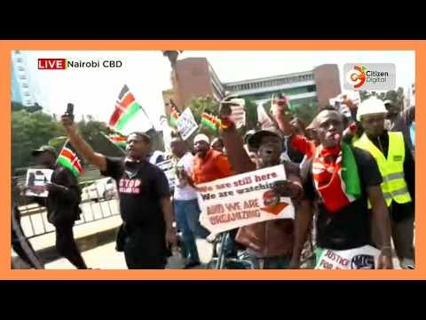 Situation Update: Protesters chant and march towards Central Police Station in Nairobi CBD