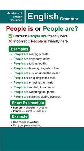 People Is or People Are? | Common English Grammar Mistake Explained with Examples #englishlesson