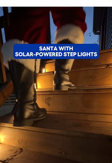 The deck accessory that gives your outdoor space a cozy glow and Santa a safe arrival🎅 Reliabilt Deck Lights 💡 #lowesfind #patiolights #outdoorlighting