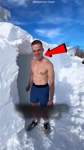 He Entered a Mysterious Ice Tunnel and Found a Free Gym! 😱 #shots #facts
