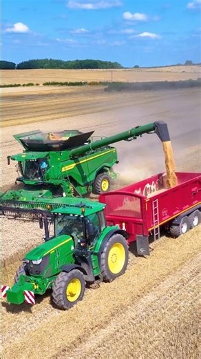 John Deere X9 Combine Harvester in Wheat