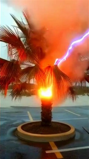 Lightning Strike Hits The Tree! ⚡🌲 Caught On Camera 😱😟 #lightningstrike #caughtoncamera #treestrike