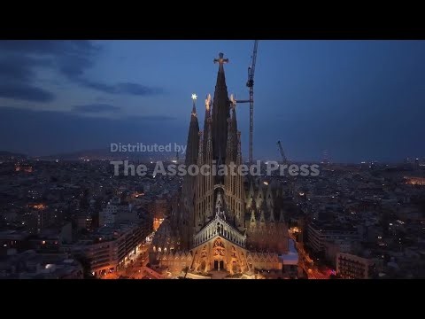 Only on AP: Dramatic drone visuals of Sagrada Familia days away from arrival of Pope Leo XIV