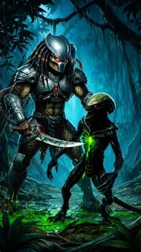 Predator vs Alien: The Ultimate Jungle Hunt! 👽🛸 #shorts