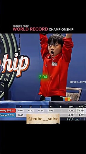 Rubik's Cube World Record Championship 2025Yiheng wang 1st position #rubikscube #viral #shorts