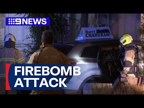 Rabbi's car firebombed in Melbourne | 9 News Australia