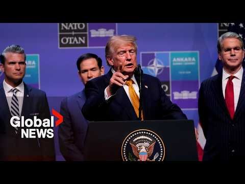Trump cites "tremendous unity" at NATO summit, progress on defence spending | FULL