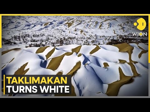 China: Rare Snow Turns Taklimakan Desert Into Winter Wonderland | WION NEWS