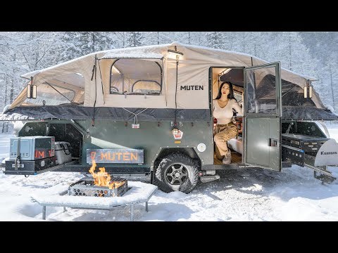 ❄CAMPING IN THE SNOW WITH A NEW TENT TRAILER