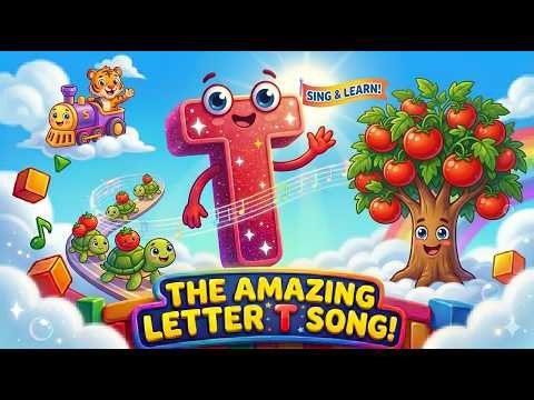 Letter T Song for Kids | Learn the Letter T Sound | Phonics Song with Train, Tiger & Tomato! 🚂🐯🍅