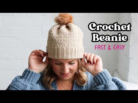 Fast & Easy Crochet Beanie Tutorial | Beginner Friendly | 6 Sizes Baby to Adult
