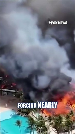 MASSIVE fire at Dominican hotel leaves one dead #foxnews #news #shorts #travel #hotel #fire