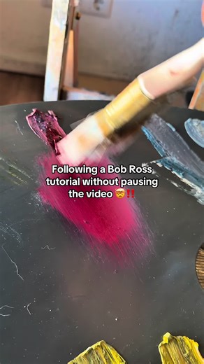Fun Bob Ross Inspired Oil Painting Challenge