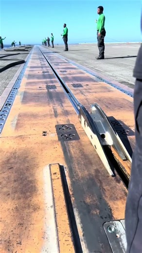 An electromagnetic aircraft launch system (EMALS) is a modern catapult used on aircraft carriers to launch planes from the flight deck. It replaces the older steam catapult systems. #aircraftcarrier #catapult #emals #jet #launching