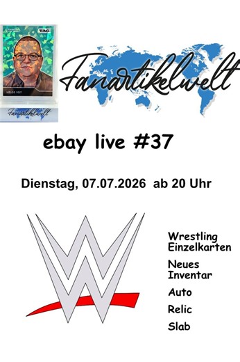 eBay Live #37 Wrestling Einzelkarten. Relics. Auto. Slab