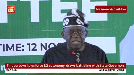 Tinubu vows to enforce LG autonomy, draws battleline with State Governors | AIT Online