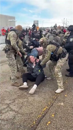 'STEP BACK': A struggle breaks out as Border Patrol detains a woman in Minneapolis #shorts #news