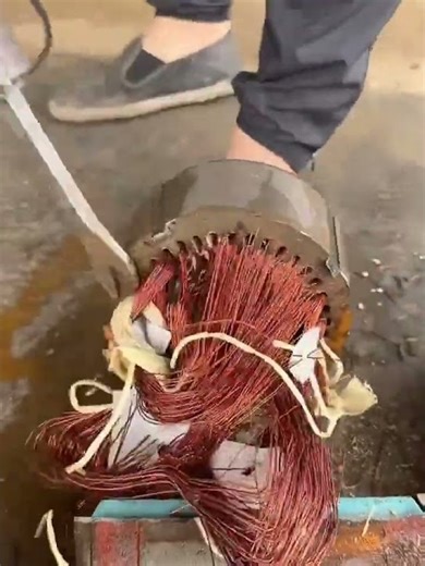 Recycling process of copper wires from used motors