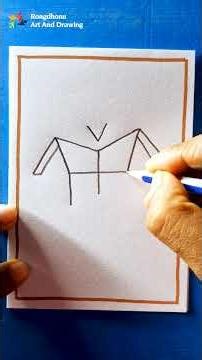 Drawing a House and Tree Scene from a Plus (+) Sign #art #drawing