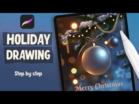 How to Draw a Cozy Christmas Ornament | Procreate Tutorial