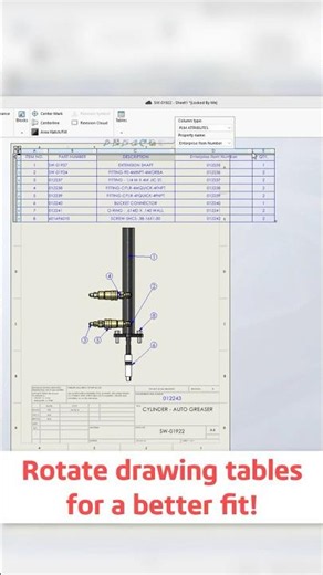 Rotate Drawing Tables Any Way You Want in SOLIDWORKS